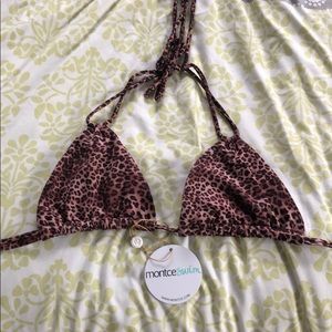 Leopard print bathing suit top